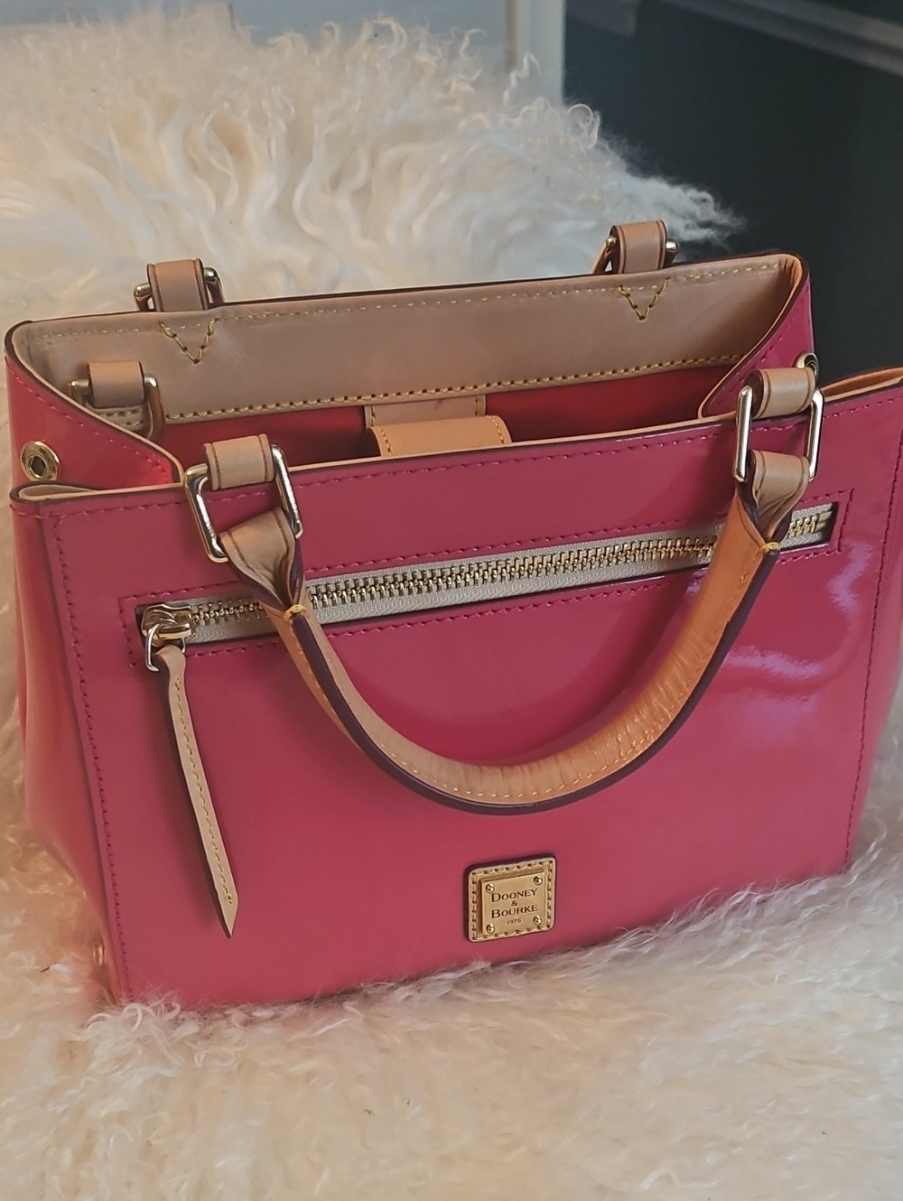 Dooney & Bourke Pink Patent Leather Satchel